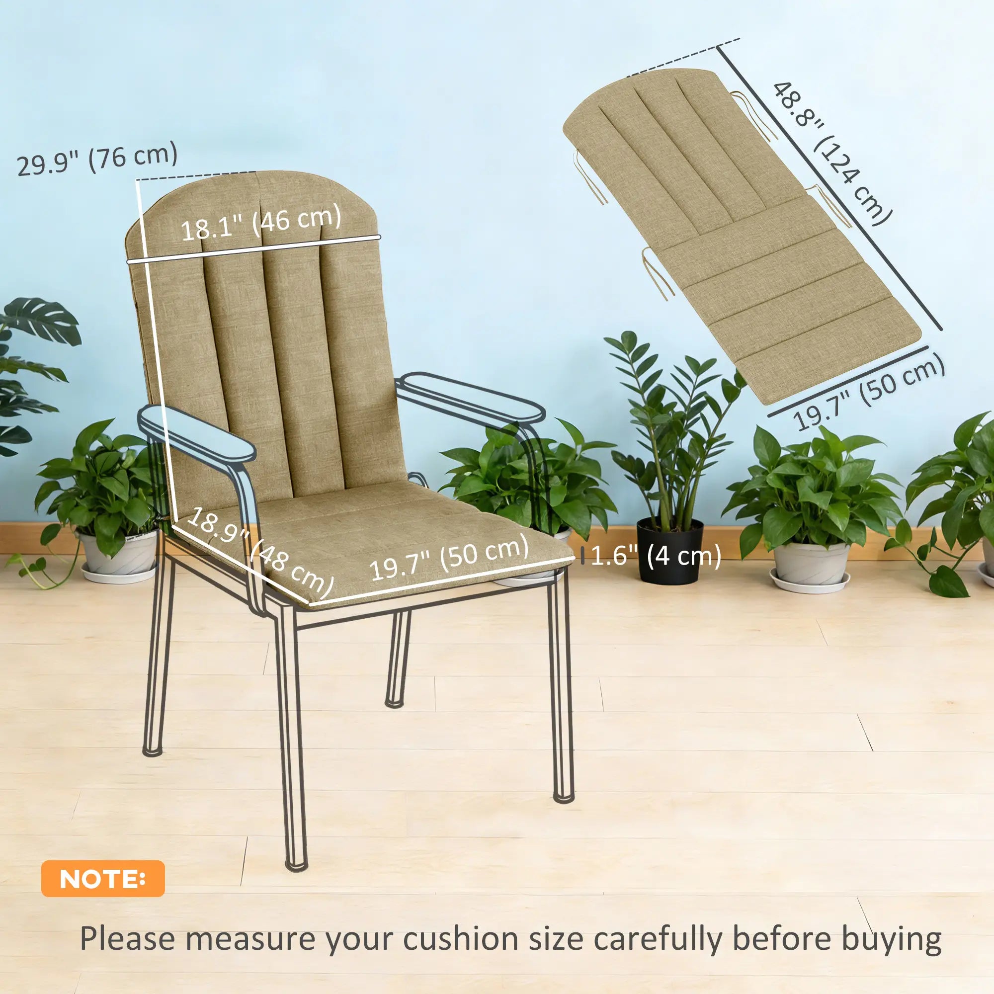 Patio Chair Cushions Set, High Back Adirondack, High-Density Foam, Beige Patio Chair Cushions at Gallery Canada