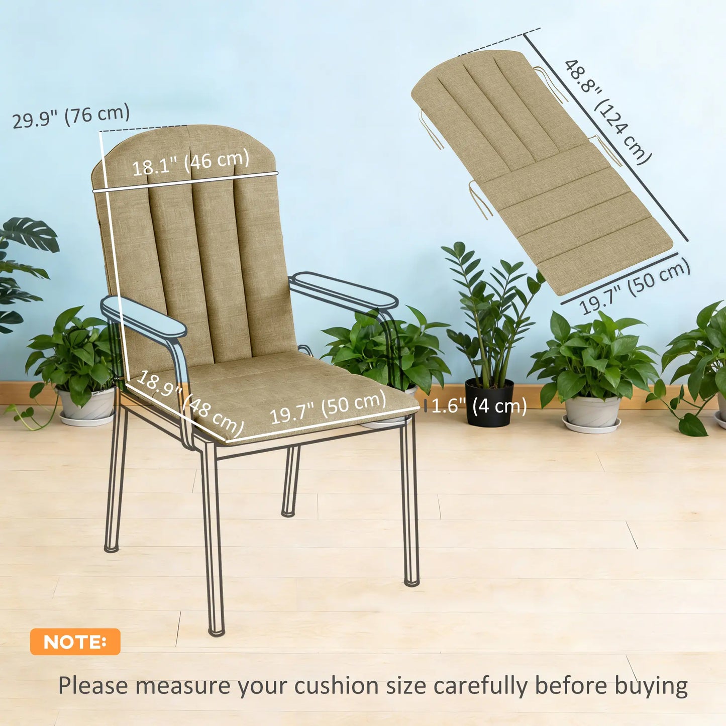 Patio Chair Cushions Set, High Back Adirondack, High-Density Foam, Beige Patio Chair Cushions at Gallery Canada