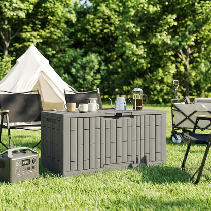 120 Gallon Resin Deck Box, Lockable Outdoor Storage, Splash And UV Resistant Patio Storage Boxes at Gallery Canada