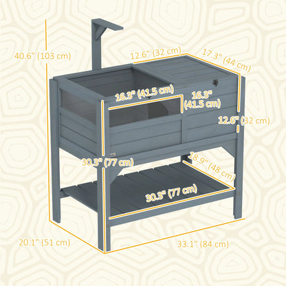 Wooden Tortoise House with Shelf, Light Frame, Tray, 33" L x 20" W x 41" H Houses & Habitats at Gallery Canada