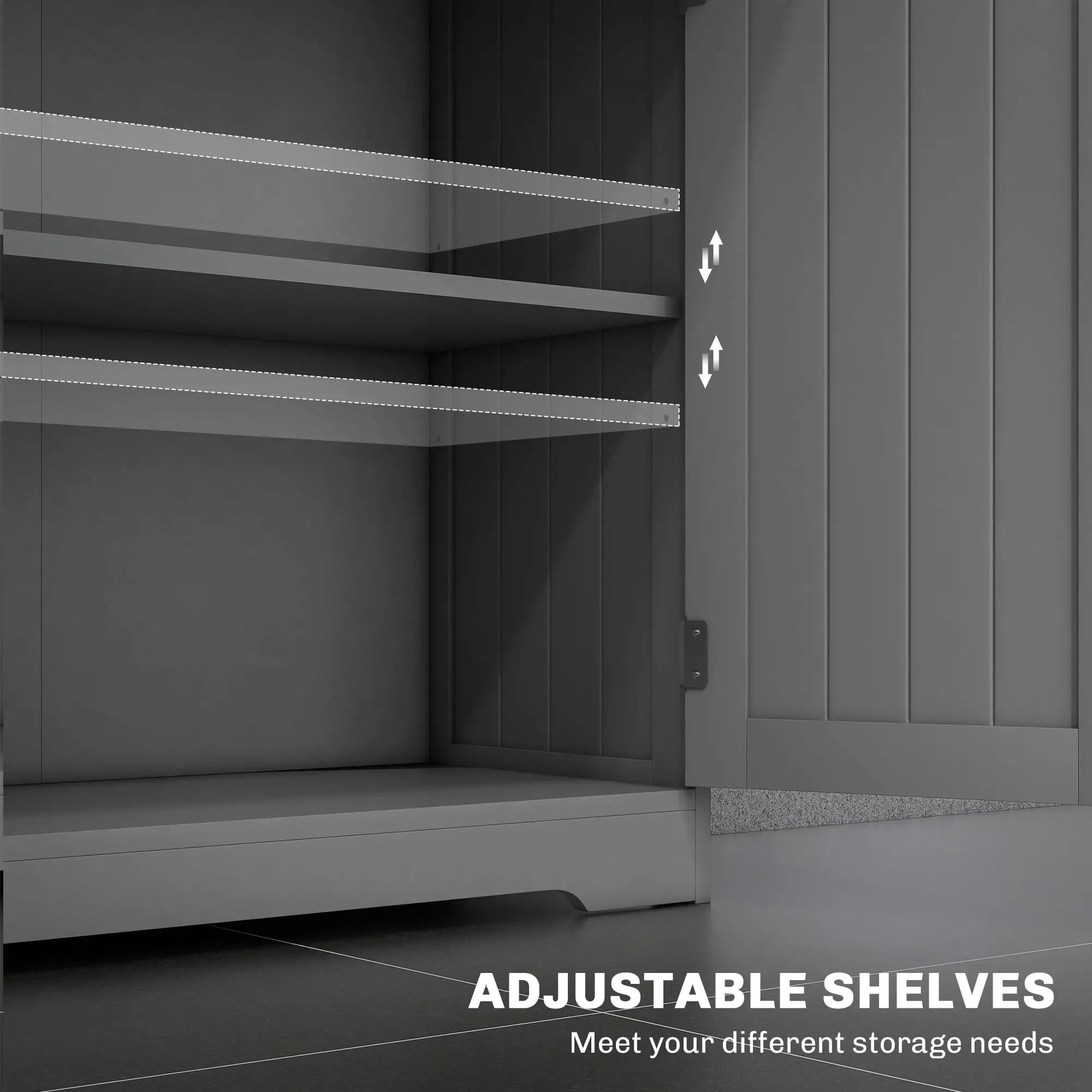 Bathroom Storage Cabinet, 2 Drawers, Adjustable Shelf, Grey Bathroom Cabinets at Gallery Canada