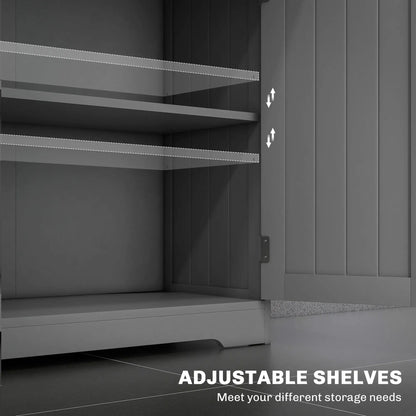 Bathroom Storage Cabinet, 2 Drawers, Adjustable Shelf, Grey Bathroom Cabinets at Gallery Canada