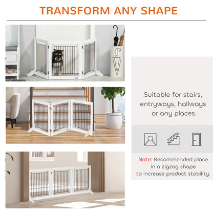 Freestanding Pet Gate, 24" High, 3 Panels, White Houses, Kennels & Pens at Gallery Canada