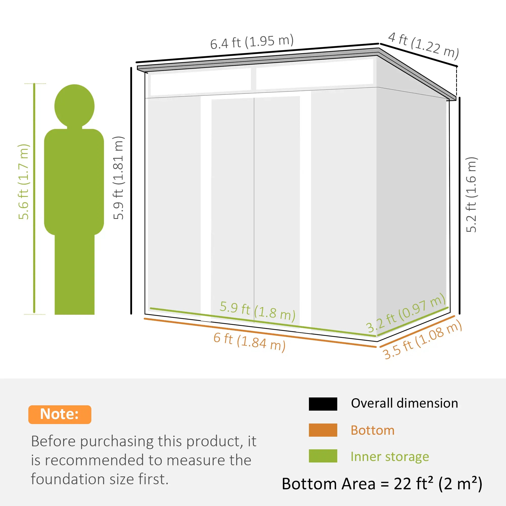 6.5x4FT Galvanised Metal Shed, Lockable Garden Storage with Sliding Doors, Grey Sheds at Gallery Canada