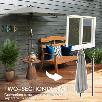 9ft Half Round Umbrella, Outdoor Patio Garden Sun Shade, Light Grey Half Round Umbrellas at Gallery Canada