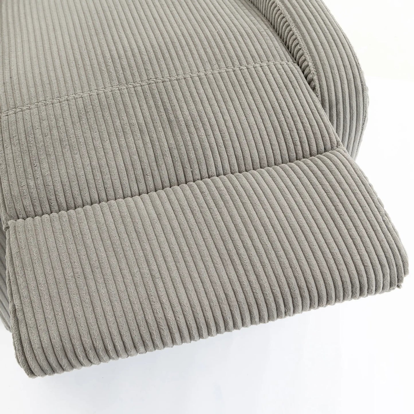 Corduroy Push Back Recliner Chair with Padded Seat, Grey