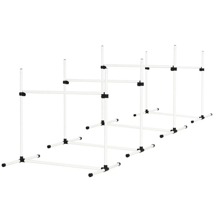Set of 4 Dog Agility Training Jump Bars, Adjustable, White Dog Agility Training Equipment at Gallery Canada