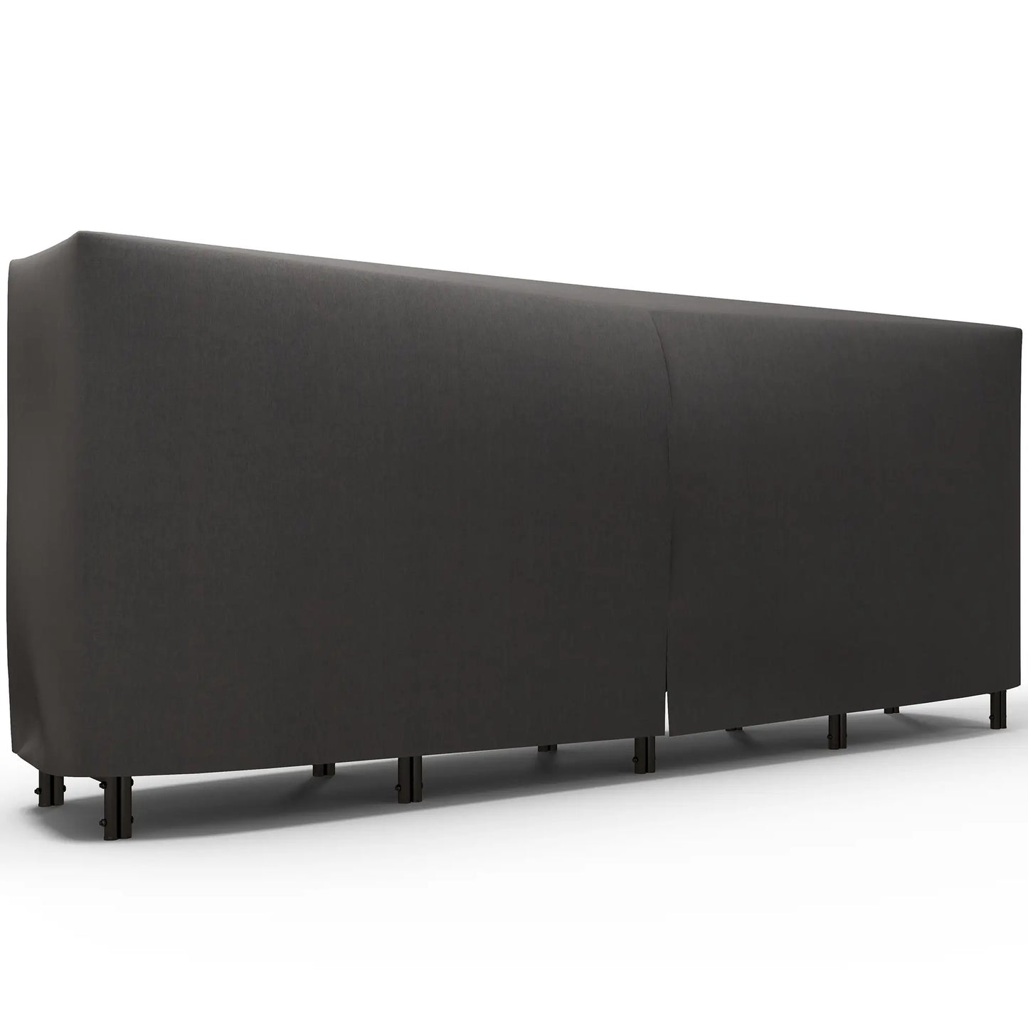 8ft Outdoor Firewood Rack With Cover, Adjustable Wood Storage, Black Firewood Racks Black at Gallery Canada