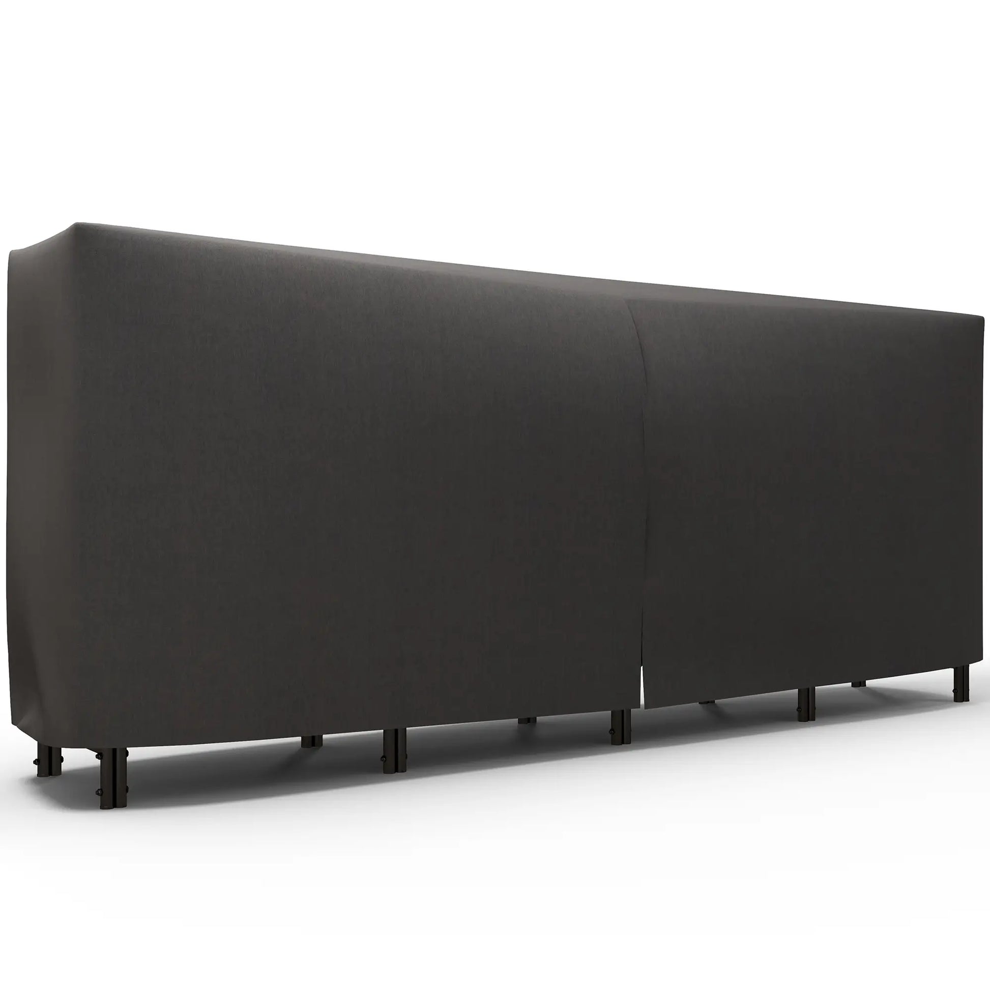 8ft Outdoor Firewood Rack With Cover, Adjustable Wood Storage, Black Firewood Racks Black at Gallery Canada