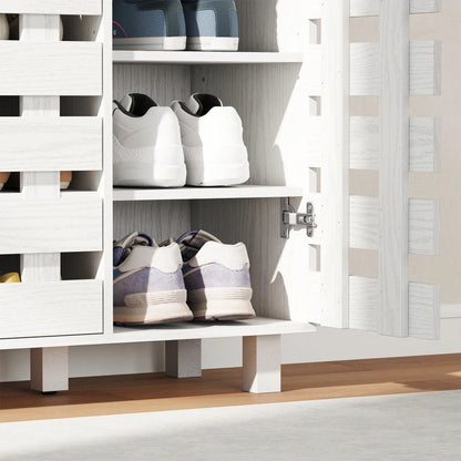 Shoe Cabinet, 21 Pair Storage with Hollowed-Out Doors, White Shoe Storage Cabinets & Racks at Gallery Canada