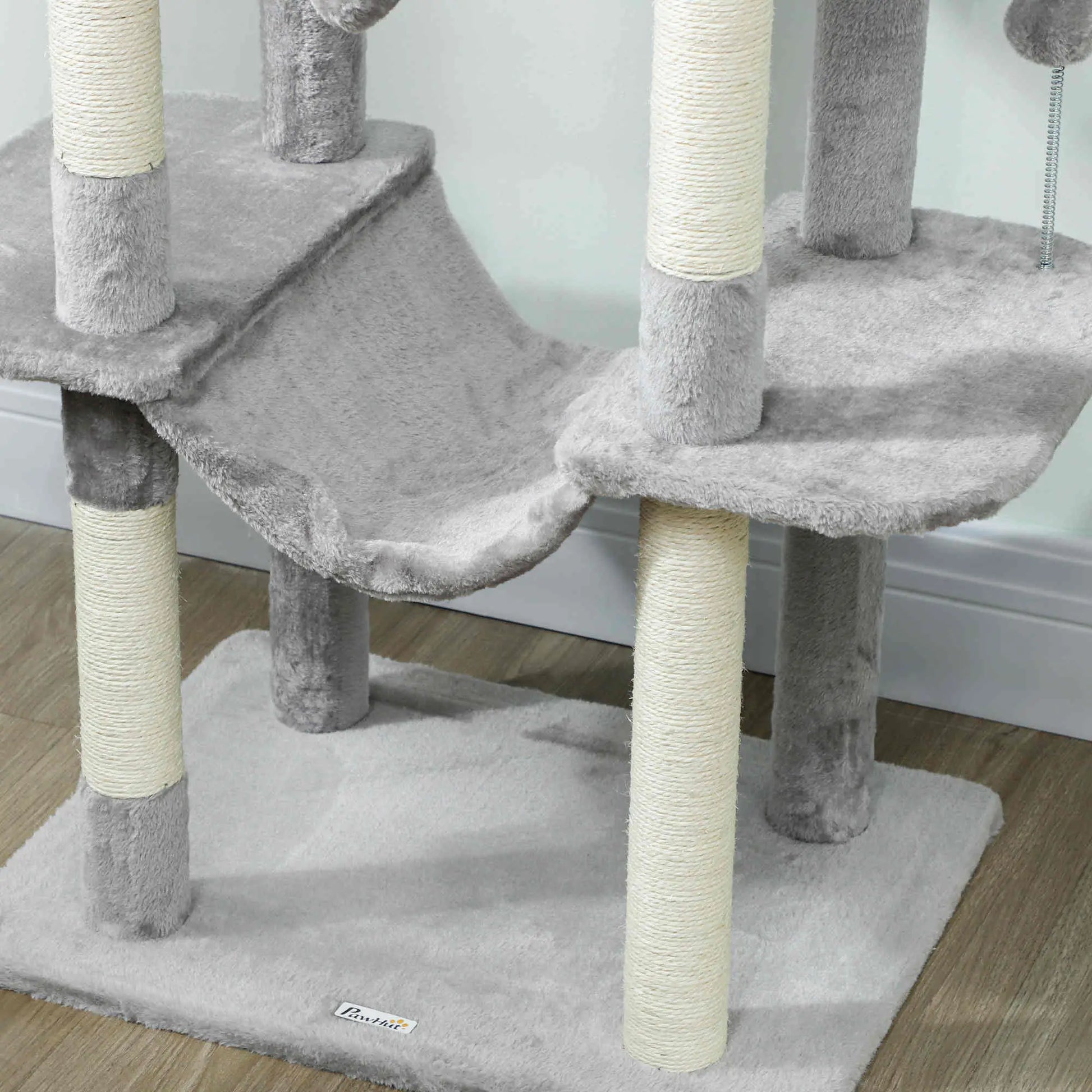 69" Cat Tree, Multi-Level Tower with 2 Condos, Plush Perch, Sisal Posts, Light Grey Cat Towers at Gallery Canada