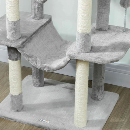 69" Cat Tree, Multi-Level Tower with 2 Condos, Plush Perch, Sisal Posts, Light Grey Cat Towers at Gallery Canada