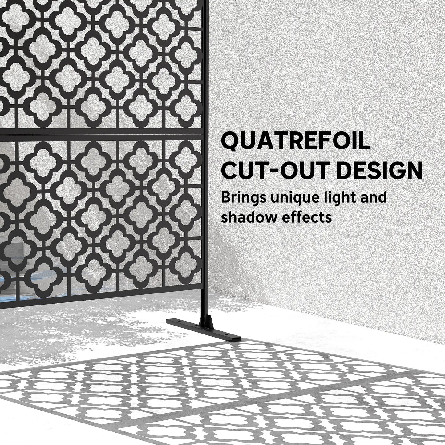 Metal Outdoor Privacy Screen, Freestanding Divider, 78" x 48", Black Side Awnings at Gallery Canada