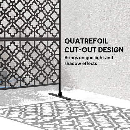 Metal Outdoor Privacy Screen, Freestanding Divider, 78" x 48", Black Side Awnings at Gallery Canada