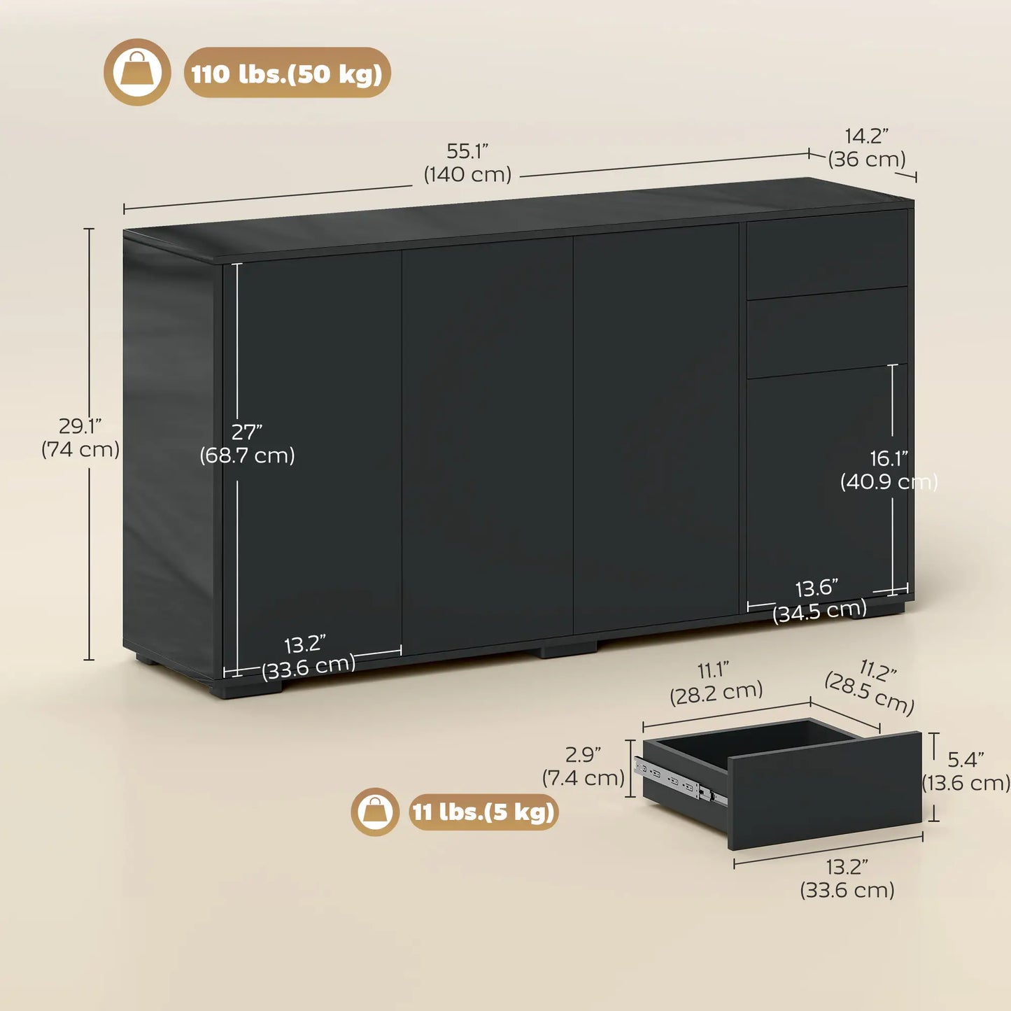 Kitchen Sideboard Storage Cabinet, Modern Coffee Bar, Black Bar Cabinets at Gallery Canada