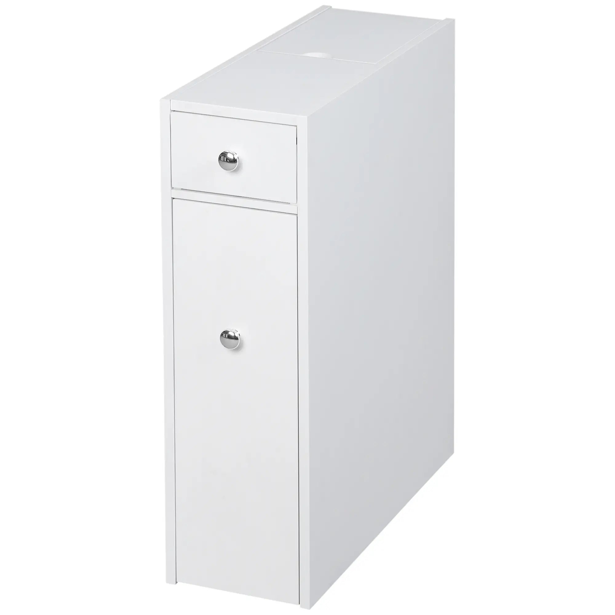 Space Saving Toilet Paper Cabinet, Narrow Bathroom Cabinet with Drawers, White Bathroom Cabinets White at Gallery Canada