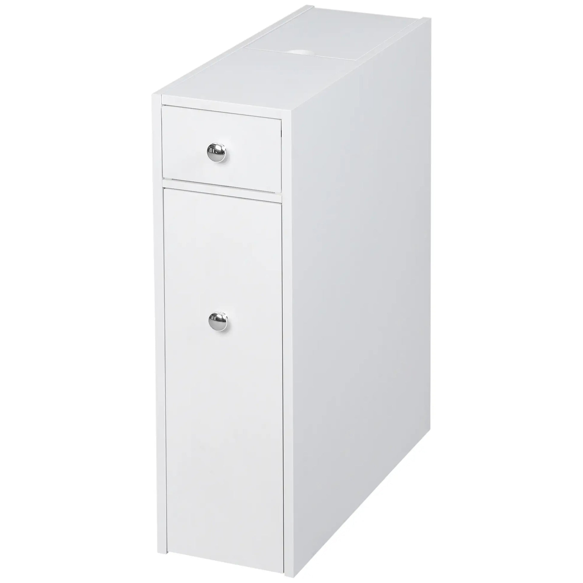 Space Saving Toilet Paper Cabinet, Narrow Bathroom Cabinet with Drawers, White Bathroom Cabinets White at Gallery Canada