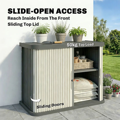 127 Gallon Outdoor Storage Box, UV Resistant, Light Brown Patio Storage Boxes at Gallery Canada