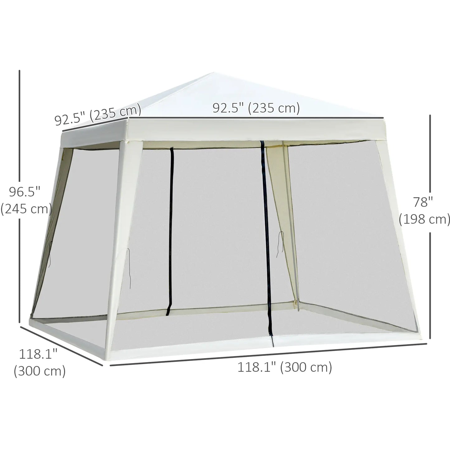 10x10ft Party Tent Canopy with Netting, Outdoor Gazebo, Beige Canopy Tents at Gallery Canada