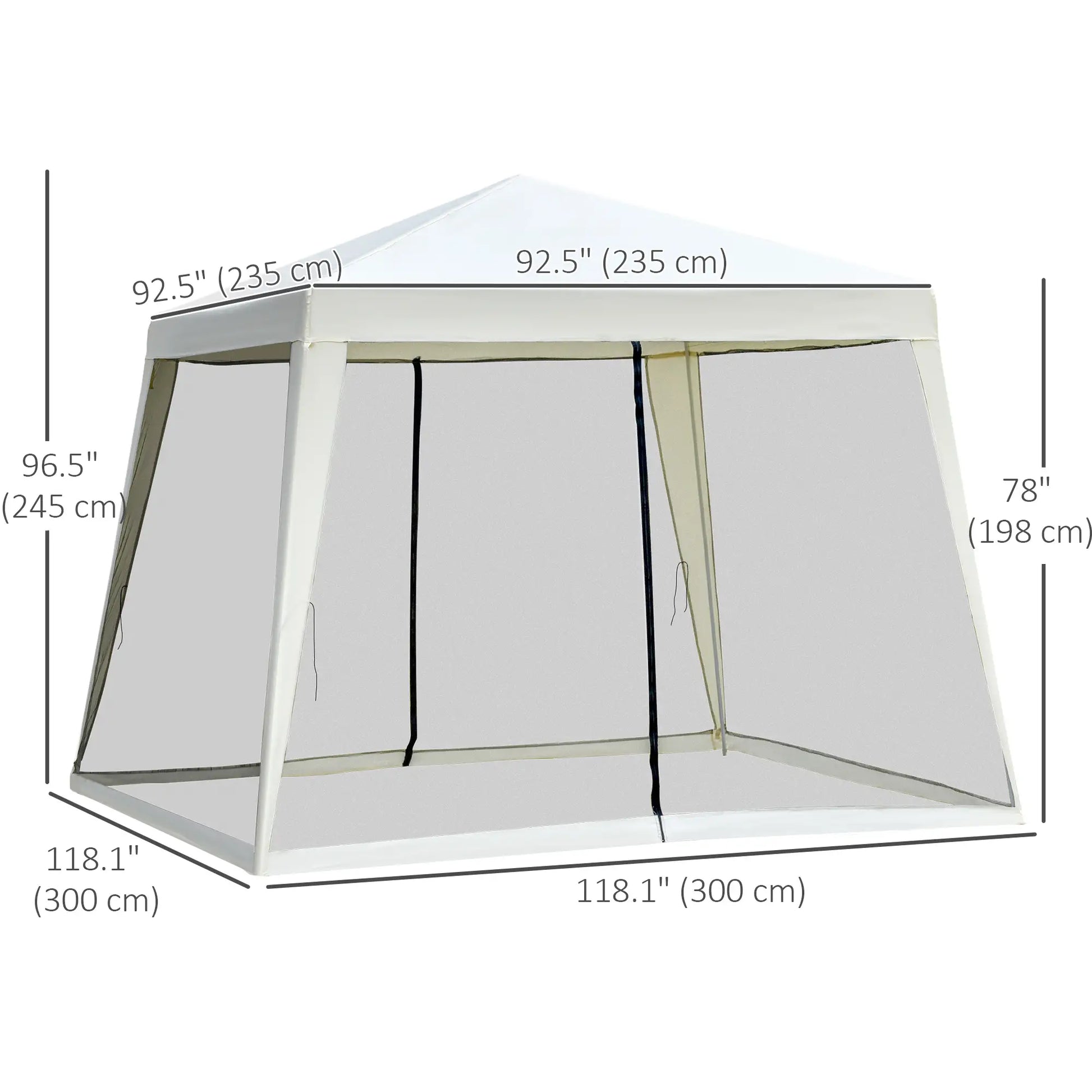 10x10ft Party Tent Canopy with Netting, Outdoor Gazebo, Beige Canopy Tents at Gallery Canada