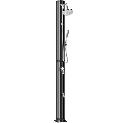 10.6 Gal Solar Heated Outdoor Shower, 7.2 FT, 2 Shower Heads Outdoor Swimming Pools & Hot Tubs Black at Gallery Canada