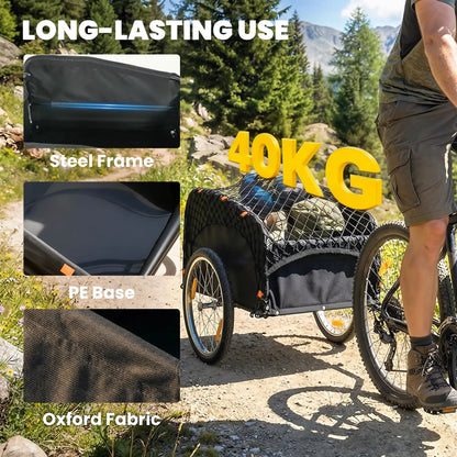 Bike Cargo Trailer, 45 Gal, 20" Wheels, Cargo Net, Reflectors Bike Cargo Trailers at Gallery Canada