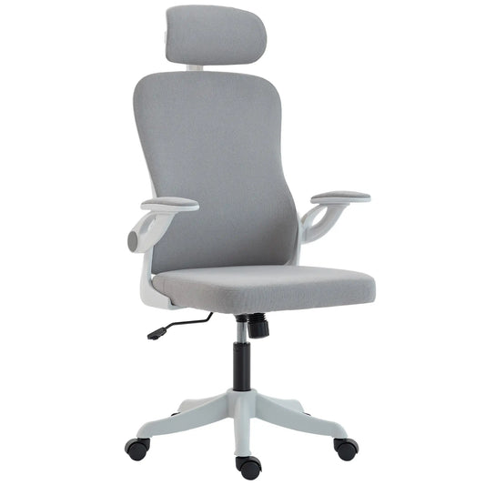 Ergonomic Office Chair, Swivel Desk Chair with Lumbar Support, Headrest, Grey Task Chairs Grey, White, Black at Gallery Canada