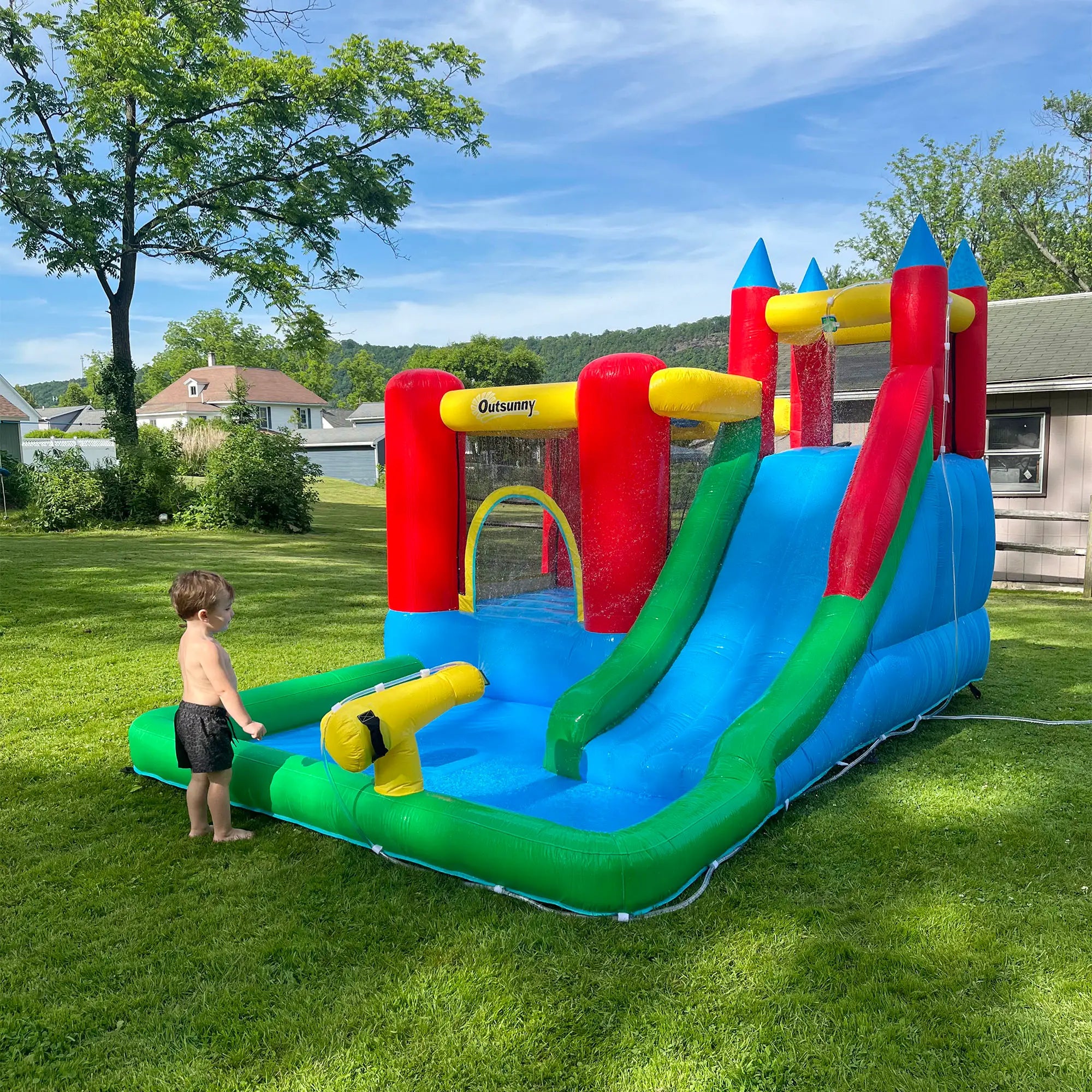 Kids Inflatable Bouncy Castle, Slide, Pool, 11.5' x 8.8' x 7', Multi-color Inflatables at Gallery Canada