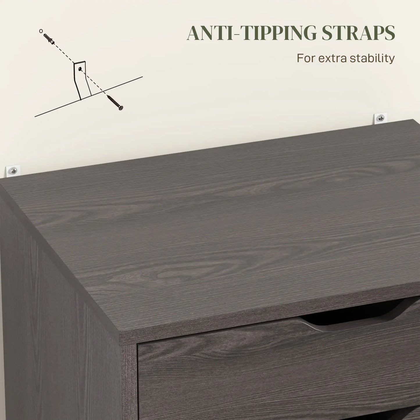 7-Drawer Vertical File Cabinet, 18.7"x15.6"x35.4", Wood Grain, Grey Office Cabinets & Cupboards at Gallery Canada