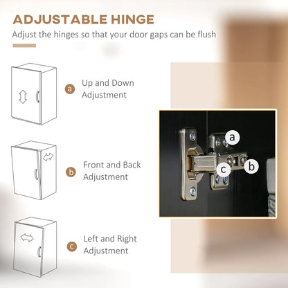 Modern Kitchen Buffet with Hutch, Wooden Storage Cupboard, Black Kitchen Pantry Cabinets at Gallery Canada