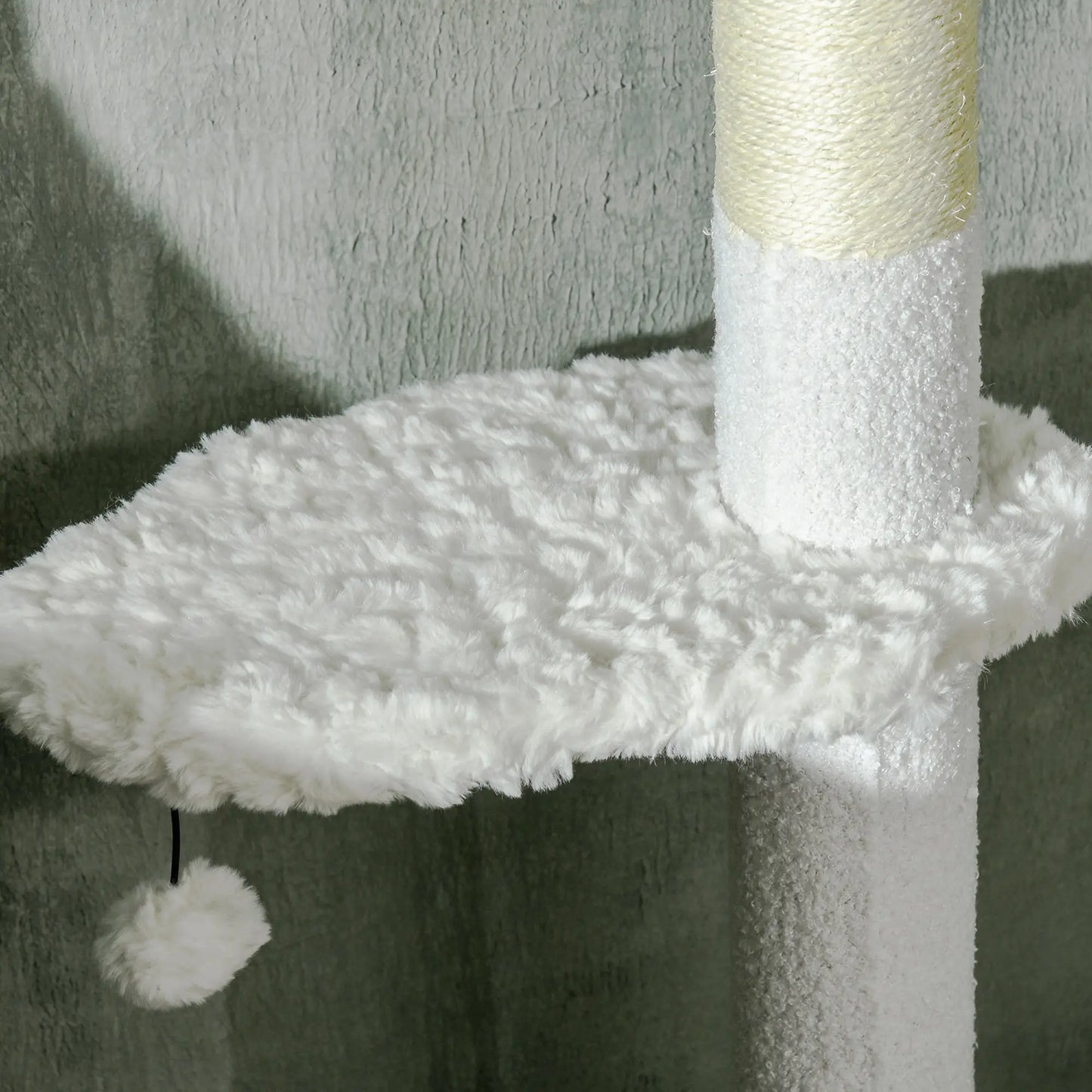 88.5"-100.5" Floor to Ceiling Cat Tree, Scratching Posts, Cloud Platforms, Dangling Balls, White Floor to Ceiling Cat Trees at Gallery Canada