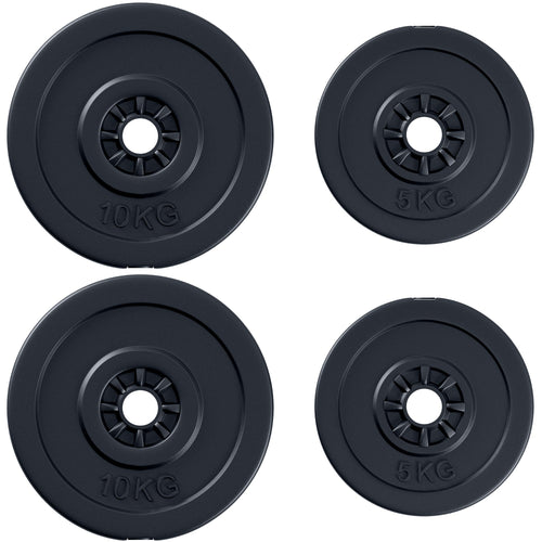 4 Piece dumbbell Weight Plates Set 2 x 11lbs and 2 x 22lbs Black (Weights Only)