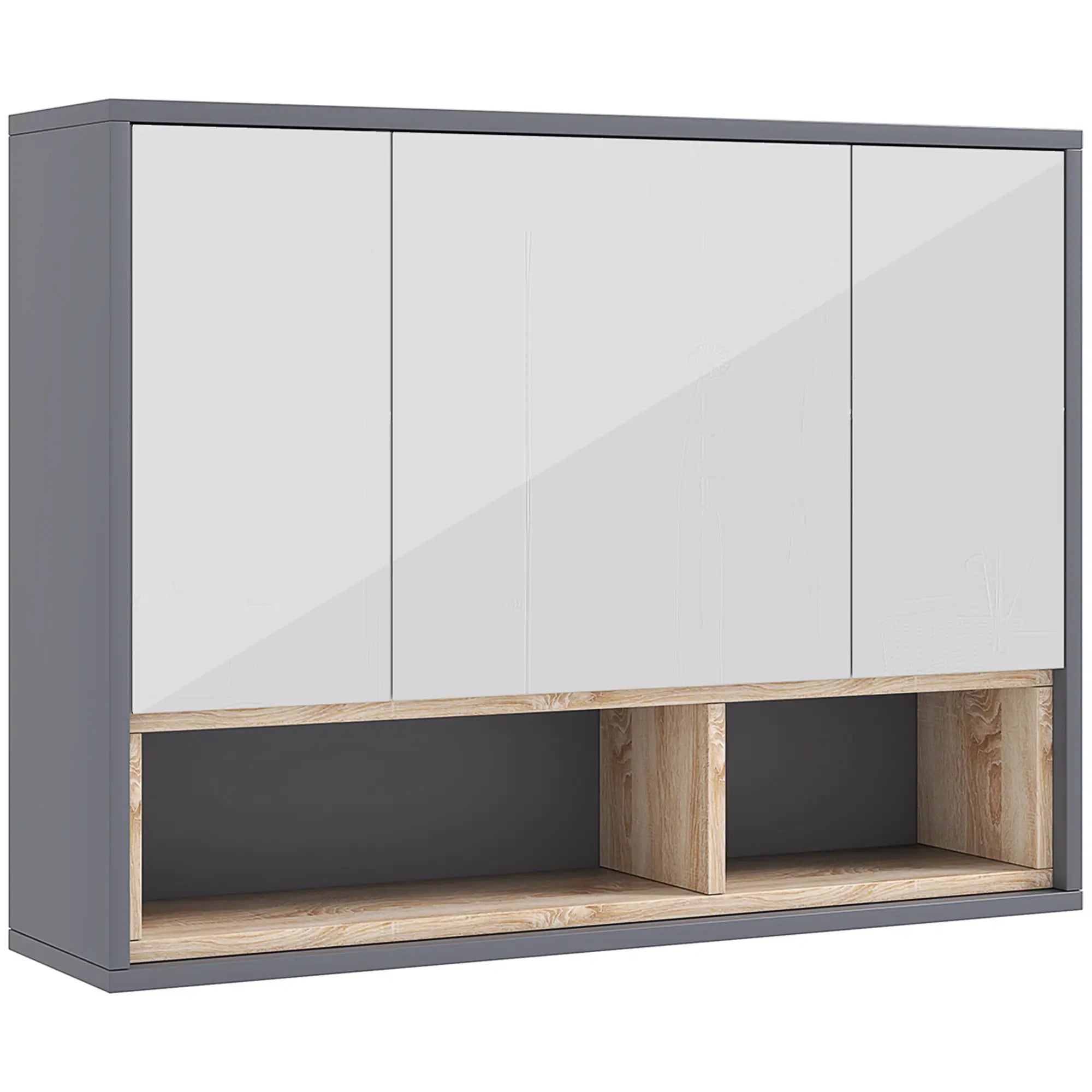 Wall Mounted Medicine Cabinet with Mirror, Shelves, Grey Mirror Medicine Cabinets at Gallery Canada
