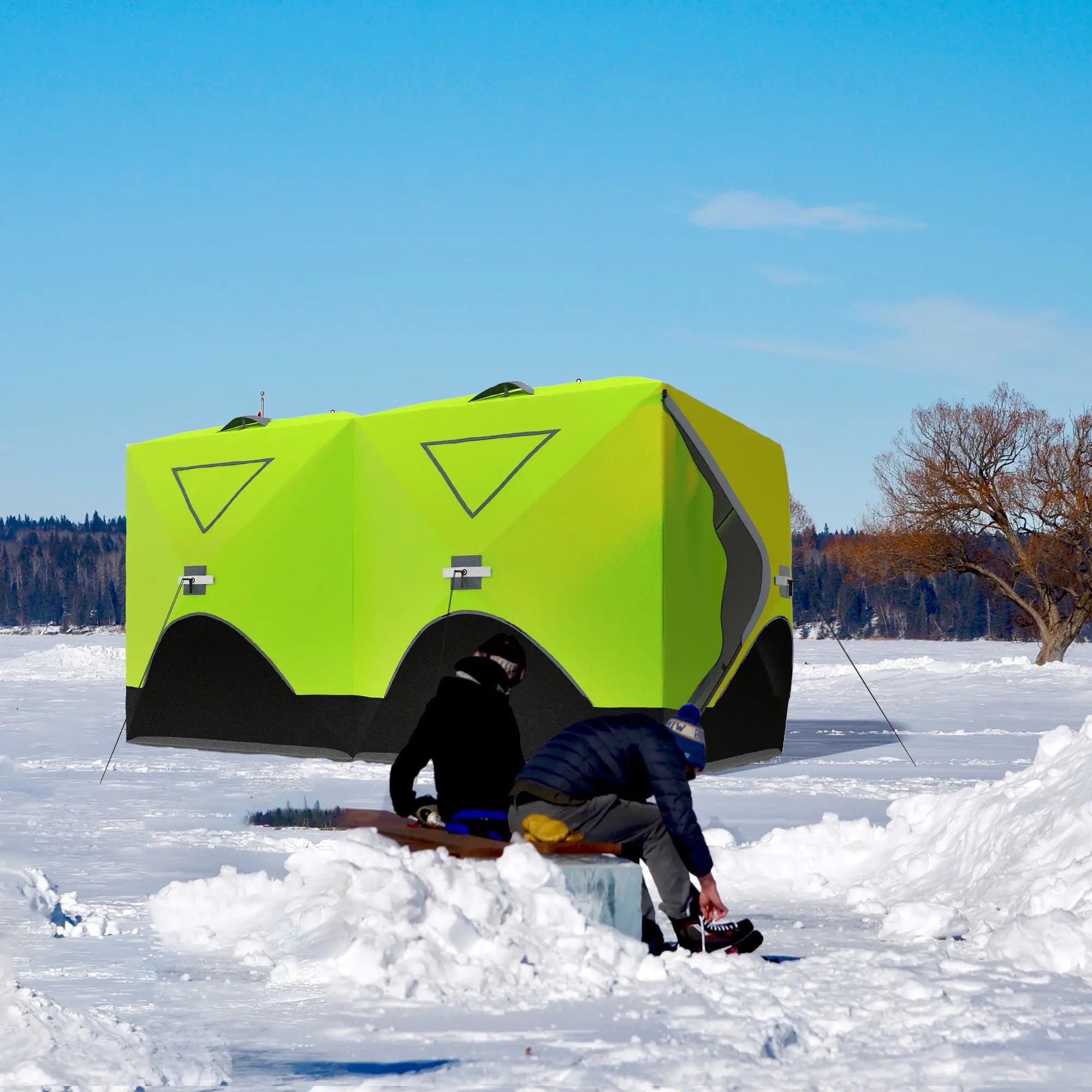 8-Person Insulated Ice Fishing Tent, Ventilation Windows, Carry Bag, -22℉, Green Ice Fishing Tents at Gallery Canada