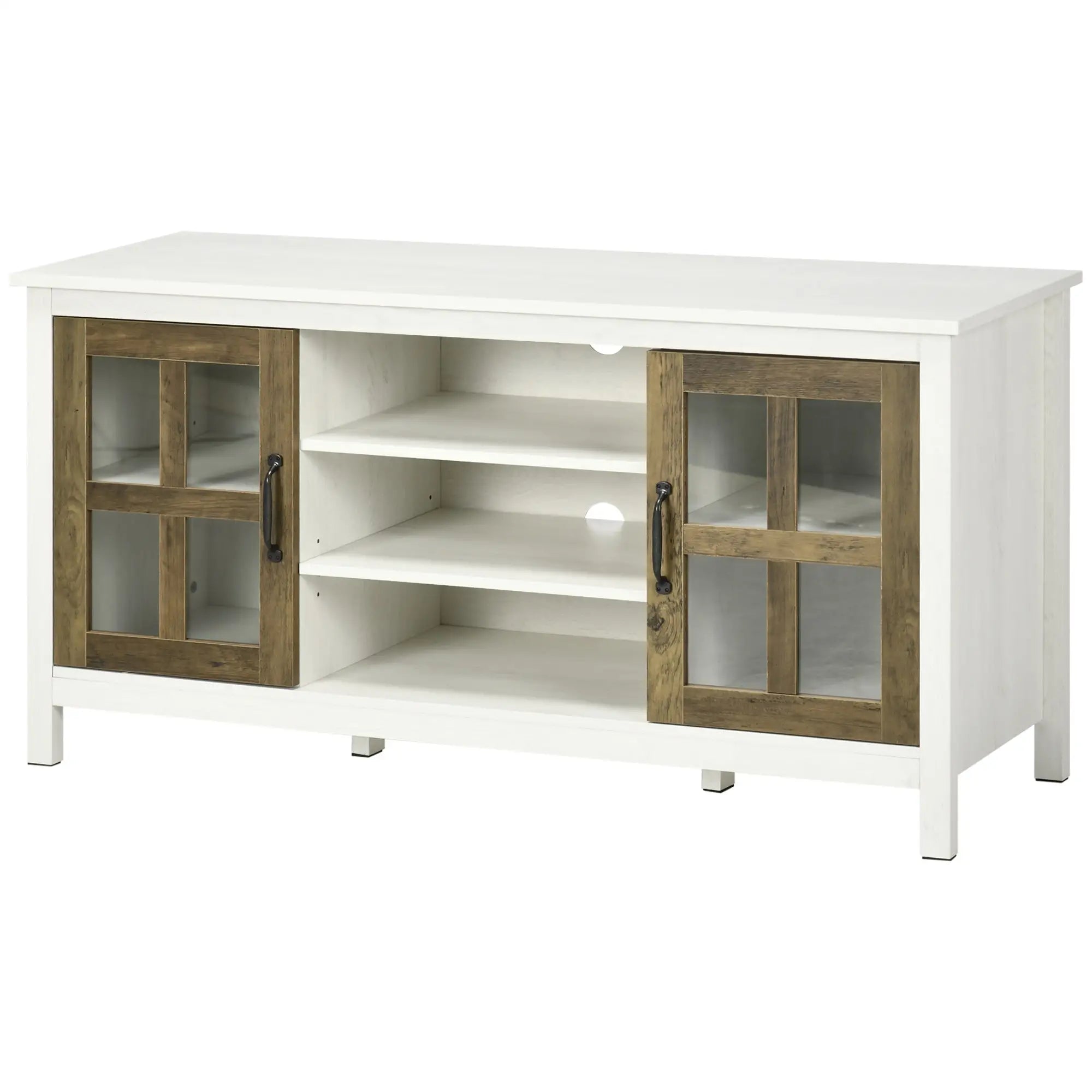 TV Stand for 55 Inch TVs, Adjustable Shelves, Cable Holes, White TV Stands at Gallery Canada