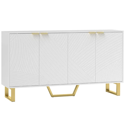 Sideboard Buffet Cabinet, Adjustable Shelves, Living Room TV Cabinet, 65 Inch, White Storage Cabinets at Gallery Canada