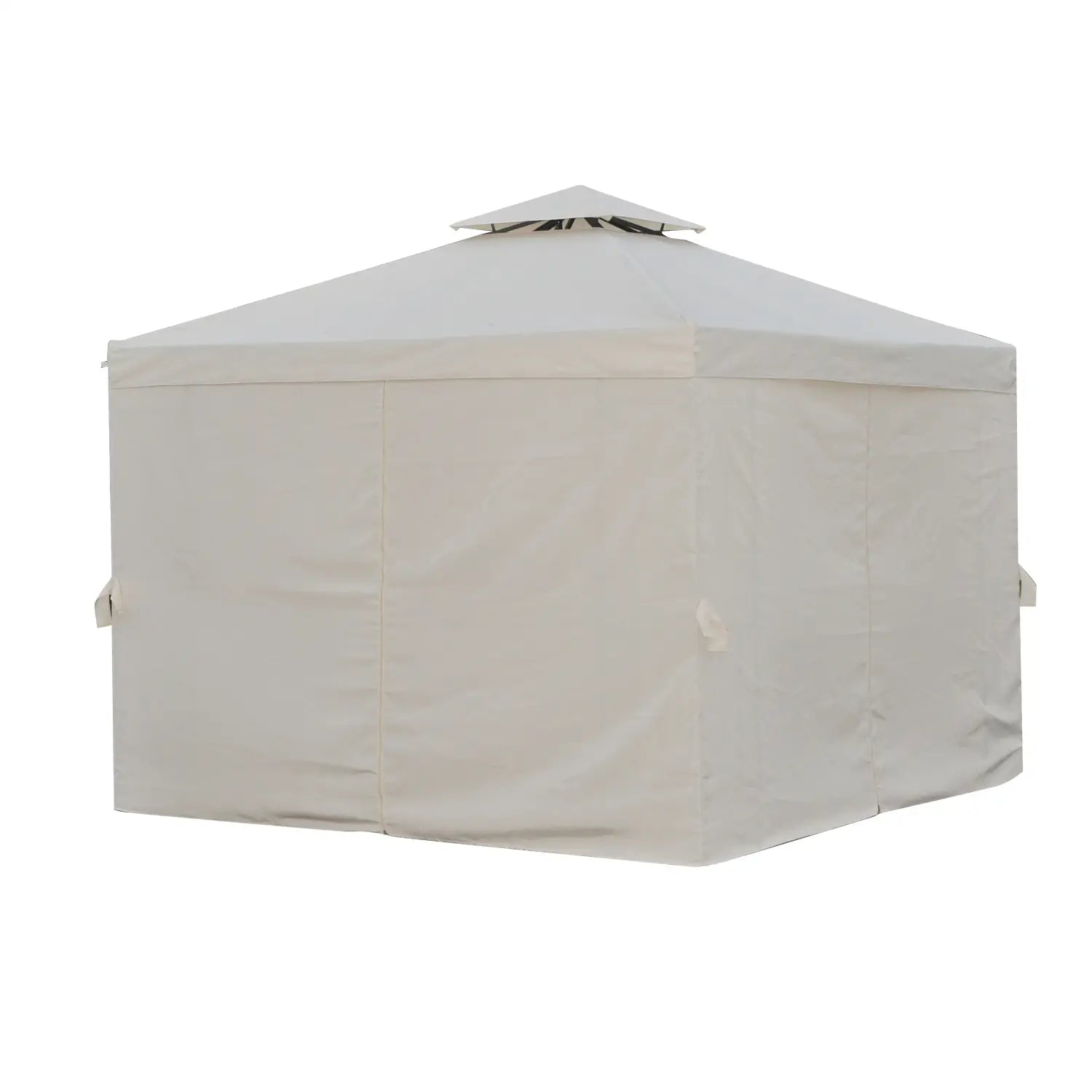 10' x 10' Patio Gazebo, Canopy Shelter with Double-Tier Roof, Cream White Gazebos at Gallery Canada