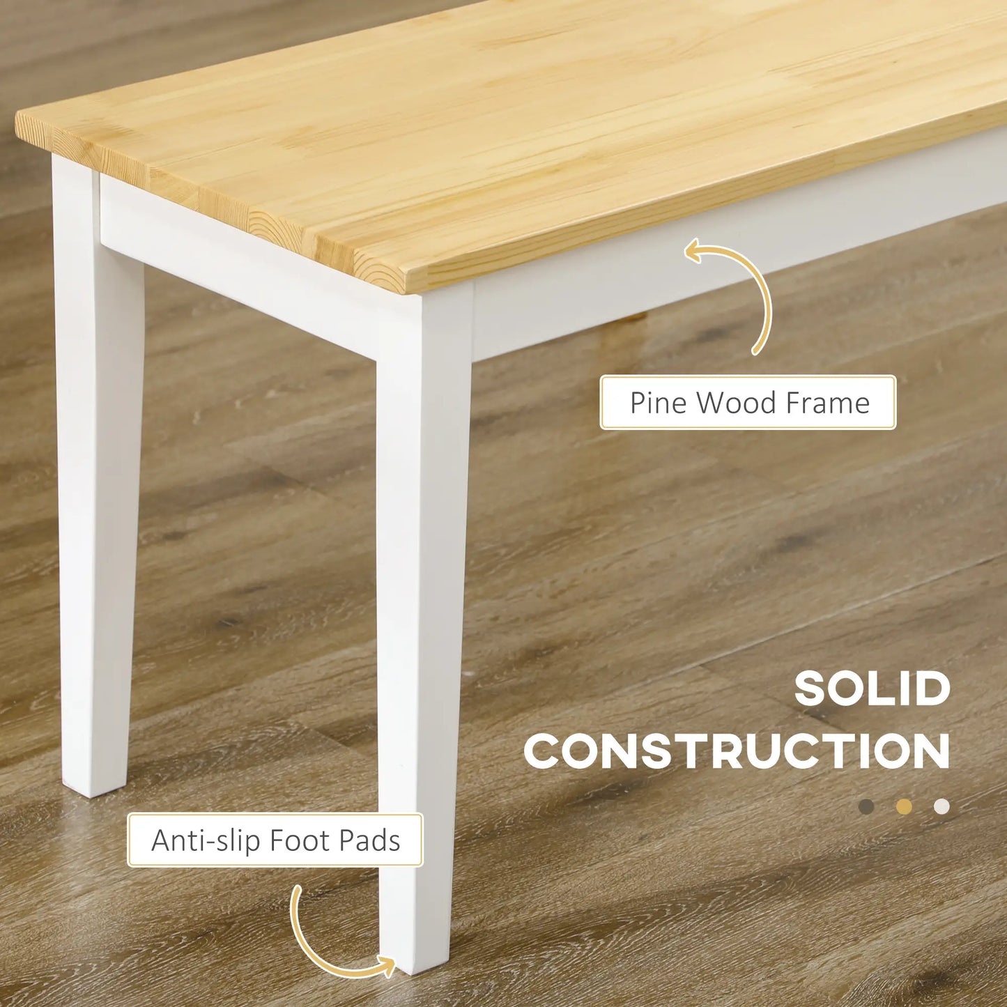 40" Wood Dining Bench, 2 Person, Natural Dining Chairs at Gallery Canada