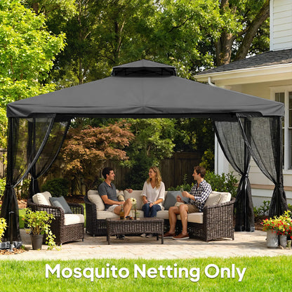 Replacement Mosquito Netting, 10' x 13', Gazebo Screen Walls With Zippers, Black Gazebo Sidewalls at Gallery Canada