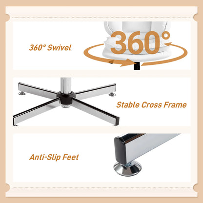 Criss Cross Chair, Armless Wide Office Chair, Tilting, No Wheels, White Task Chairs at Gallery Canada