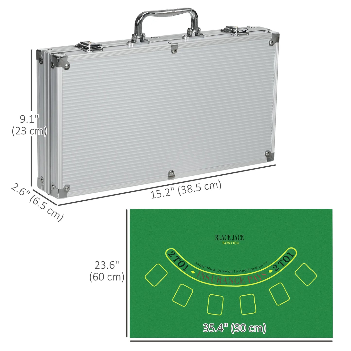 300-Piece Poker Chips Set, Mat, Chips, 2 Card Decks, Dealer, 5 Dices Game Tables at Gallery Canada