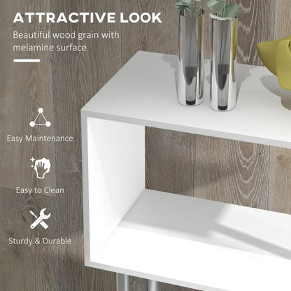 5-Tier Geometric Wooden Bookcase, S-Shaped Storage, White Display Bookshelves at Gallery Canada