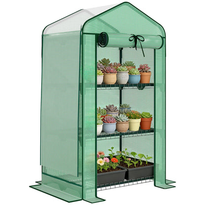 Mini Greenhouse, 27.6" x 19.7" x 50", Screen Roof, Roll-Up Door, Green Portable Greenhouses at Gallery Canada