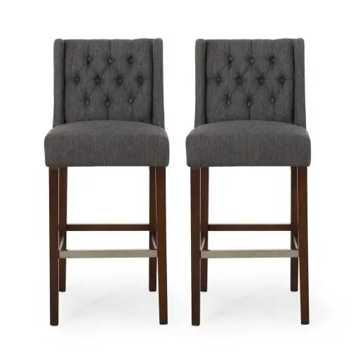 Modern Minimalist Bar Stool, 19" L x 23.5" W x 44.5" H, Gray Bar Stools Grey at Gallery Canada