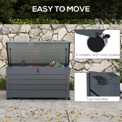 82 Gallon Garden Storage Box, Waterproof, Dark Grey Patio Storage Boxes at Gallery Canada