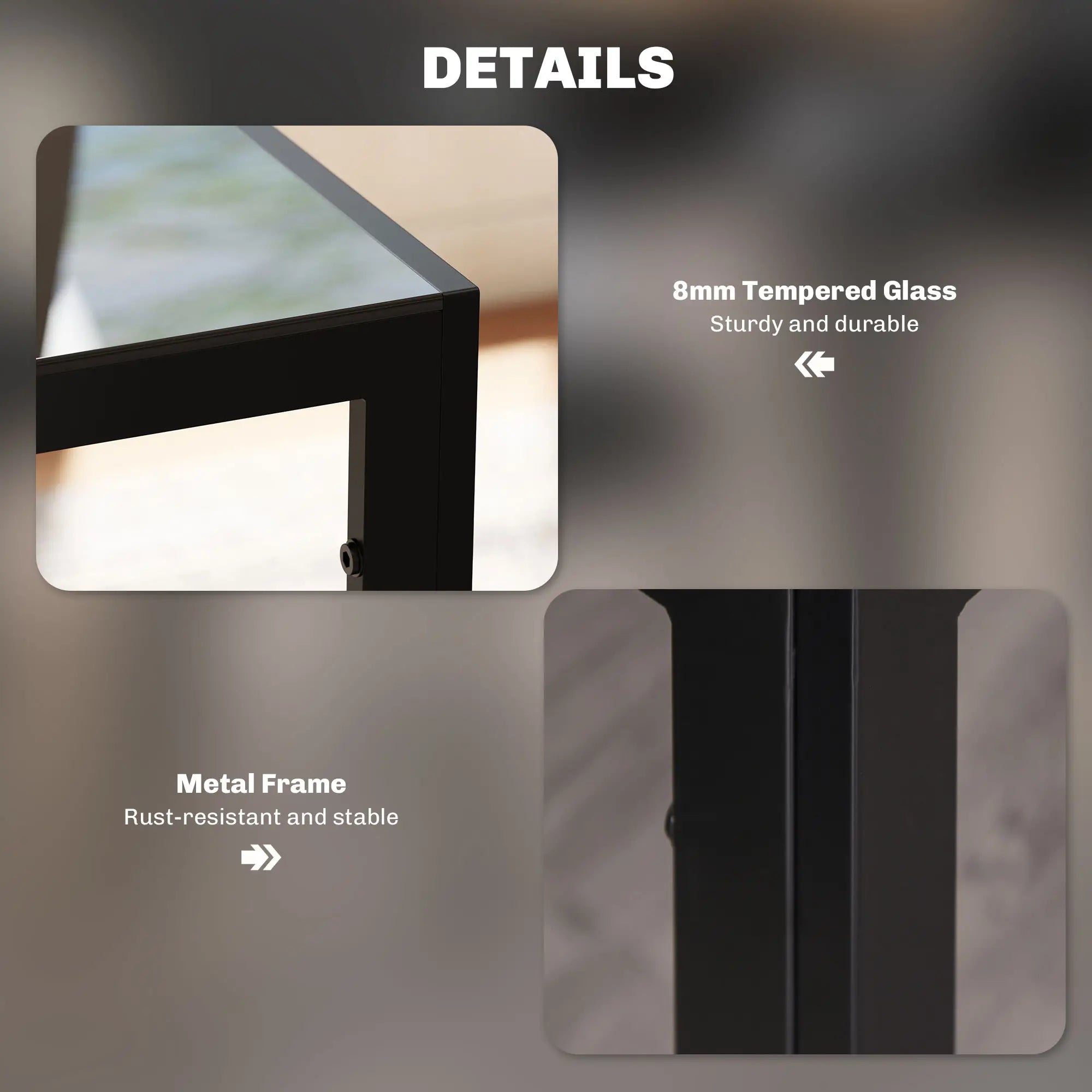5-Piece Rectangular Glass Dining Table, Metal Frame, Faux Leather Chairs, Black Bar Sets at Gallery Canada
