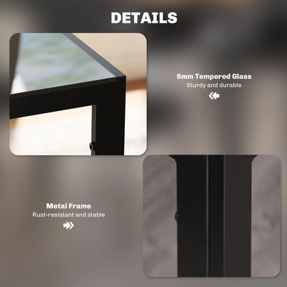 5-Piece Rectangular Glass Dining Table, Metal Frame, Faux Leather Chairs, Black Bar Sets at Gallery Canada