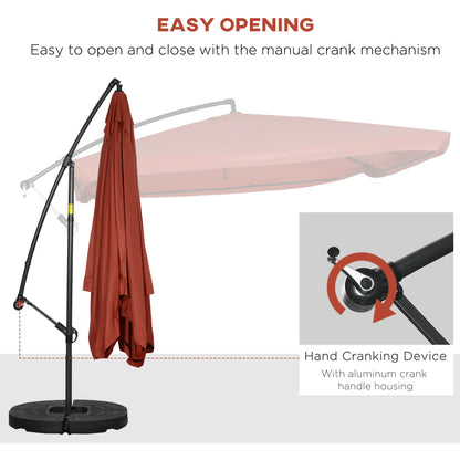 Offset Patio Umbrella, Adjustable Cantilever Canopy, Wine Red Cantilever Umbrellas at Gallery Canada
