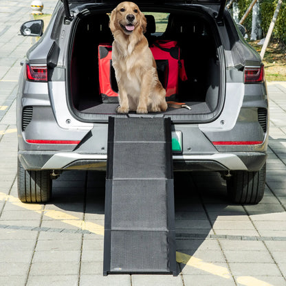 62 Inch Folding Pet Ramp, Lightweight Portable Dog Ramp, Non-Slip Surface, Black Dog Stairs at Gallery Canada