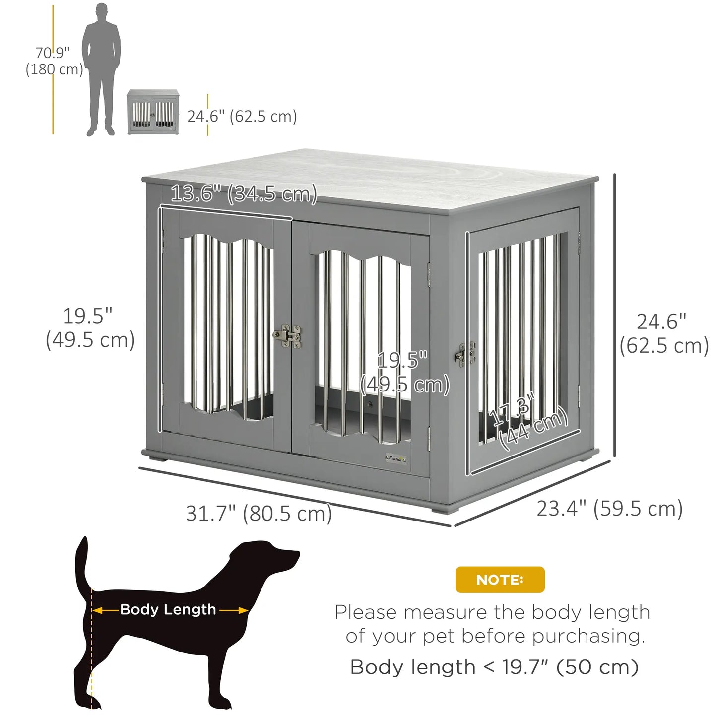 Dog Crate Furniture, Three Doors, Locks, Indoor, Medium, Grey Houses, Kennels & Pens at Gallery Canada